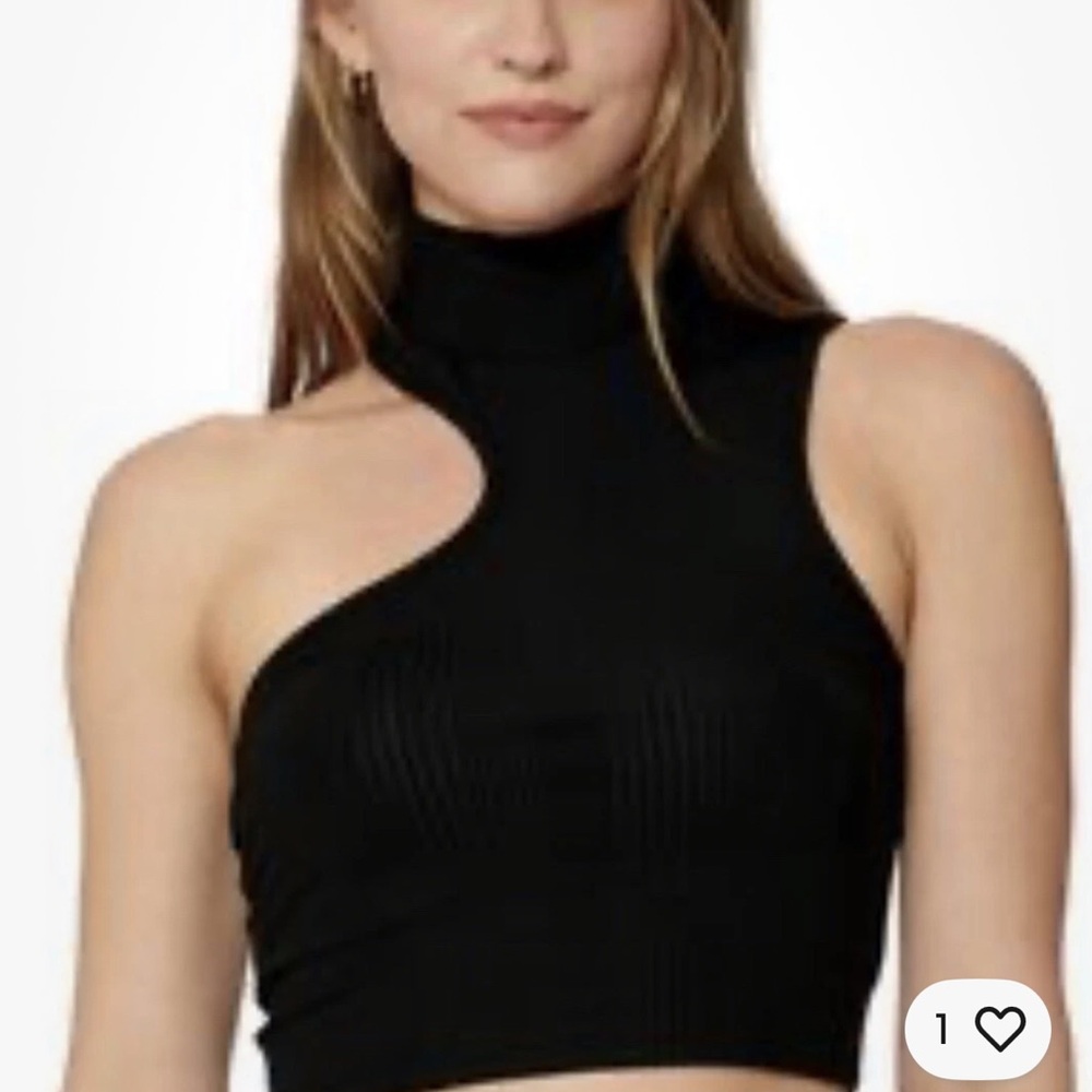 Elegant Black Asymmetrical Crop Top